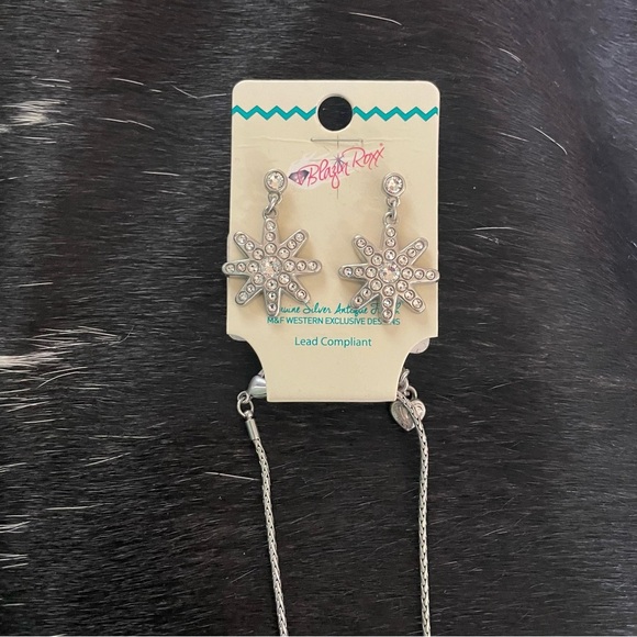 Blazin Roxx Spurwell Earrings Necklace Set New Lead Compliant USA Western Cowgir - Picture 3 of 3